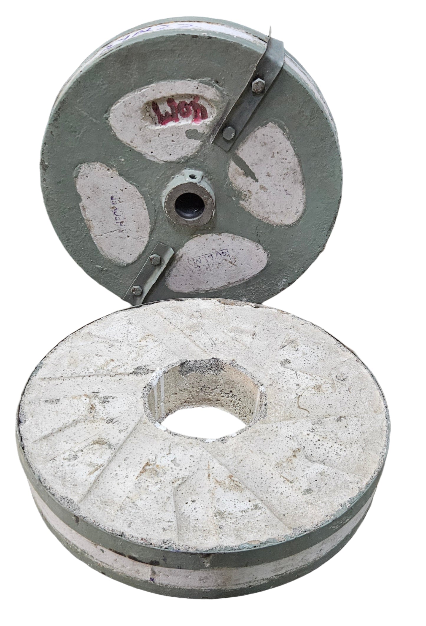 Vertical Flour Mill Stone Lion 16 inch (Black Emery)