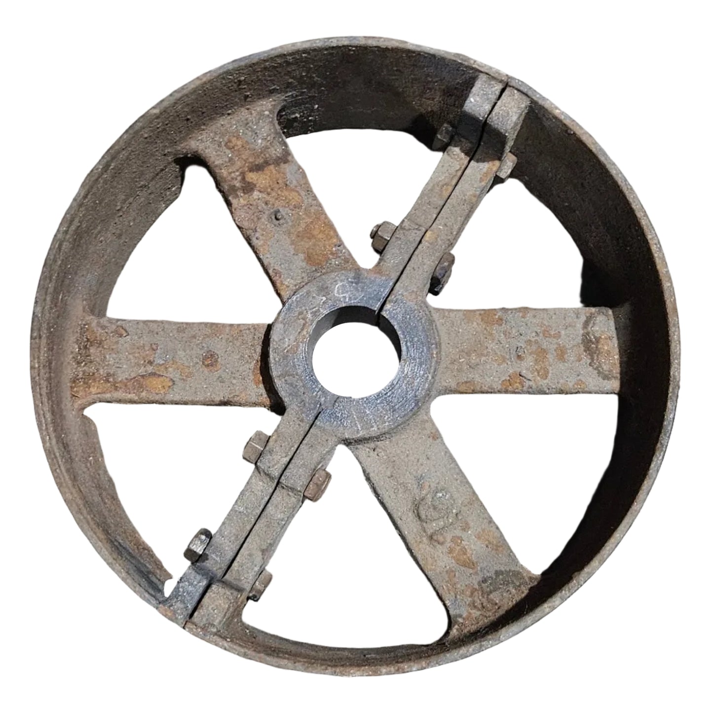 16" x 6" Cast Iron Split Pulley | Flat Belt Transmission | Heavy Duty Industrial Pulley