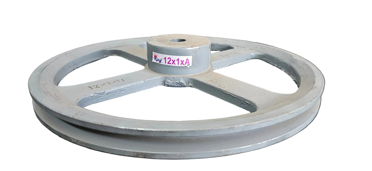 King V-Belt Pulley 12 Inch 1 Groove A Section | Spoke Cast Iron CI Pulley | VBelt Pulley 12X1A (Spoke)