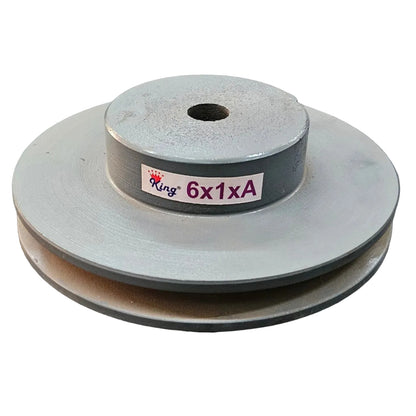 King V-Belt Pulley 6 Inch 1 Groove A Section | Solid Cast Iron CI Pulley | VBelt Pulley 6X1A (Solid)