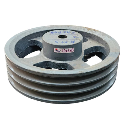 King V-Belt Pulley 10 Inch 3 Groove B Section | Spoke Cast Iron CI Pulley | VBelt Pulley 10X3B (Spoke)