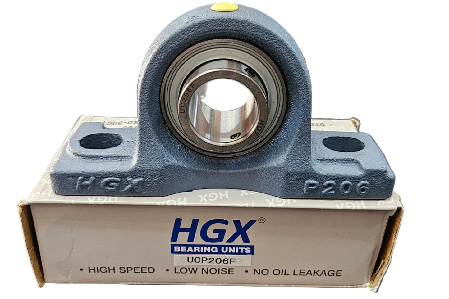 HGX bearing unit on a box with a workshop background