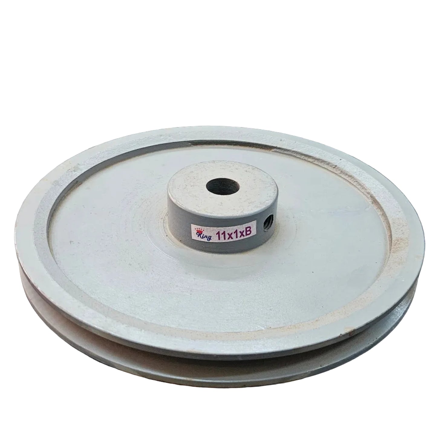 King V-Belt Pulley 11 Inch 1 Groove B Section | Half Solid Cast Iron CI Pulley | VBelt Pulley 11X1B (Half Solid)