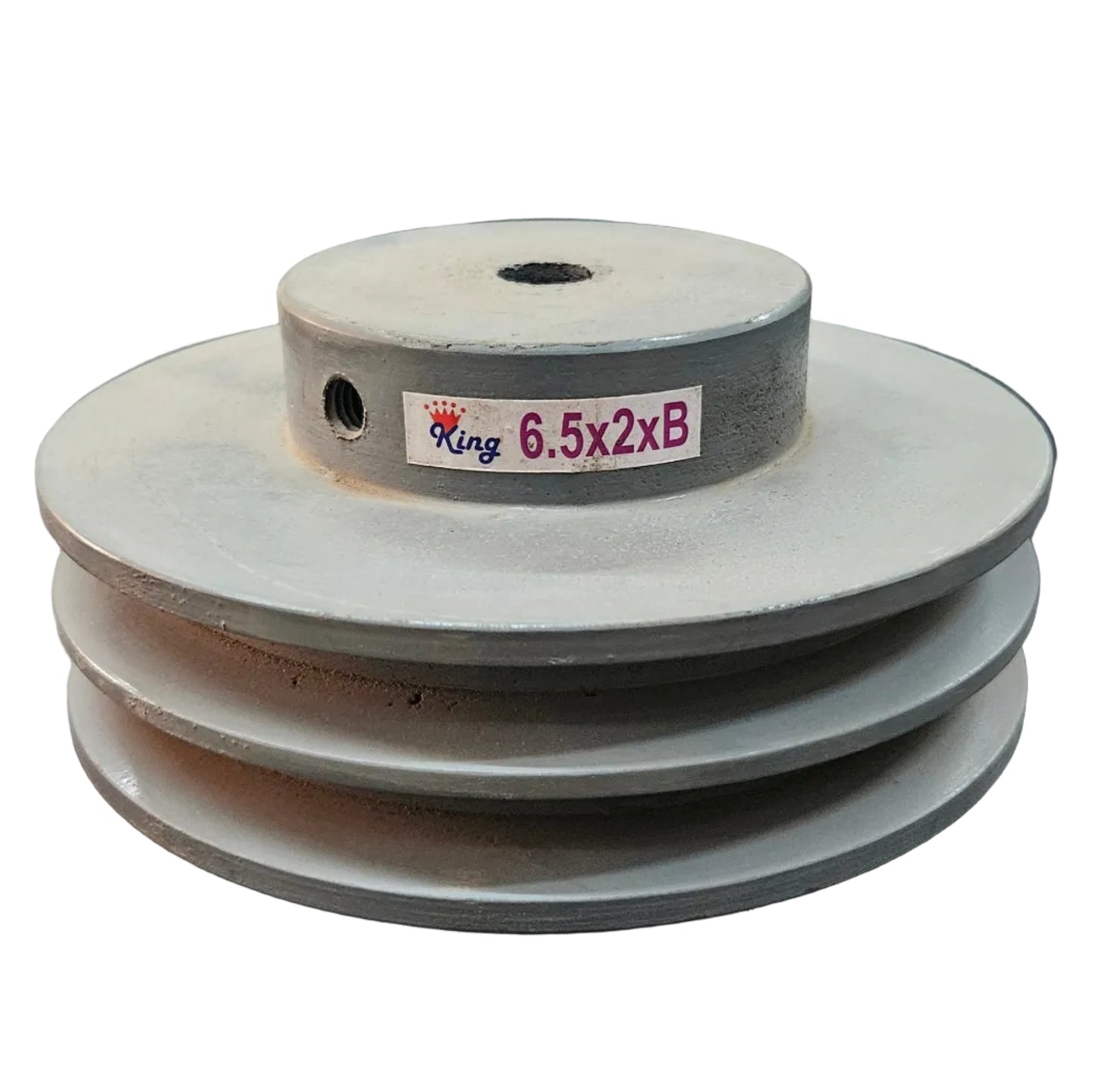King V-Belt Pulley 6.5 Inch 2 Groove B Section | Solid Cast Iron CI Pulley | VBelt Pulley 6.5X2B (Solid)