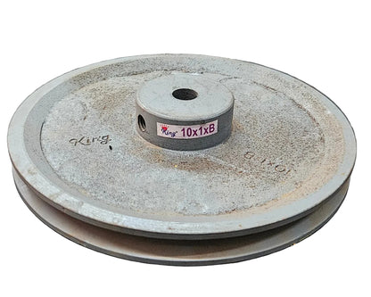 King V-Belt Pulley 10 Inch 1 Groove B Section | Half Solid Cast Iron CI Pulley | VBelt Pulley 10X1B (Half Solid)
