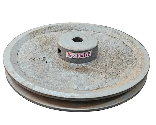 King V-Belt Pulley 10 Inch 1 Groove B Section | Half Solid Cast Iron CI Pulley | VBelt Pulley 10X1B (Half Solid)