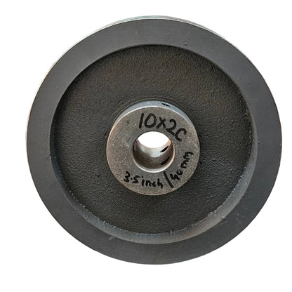 King V-Belt Pulley 10 Inch 2 Groove C Section | Half Solid Double Boss Cast Iron CI Pulley | VBelt Pulley 10X2C (Half Solid) (Double Boss)