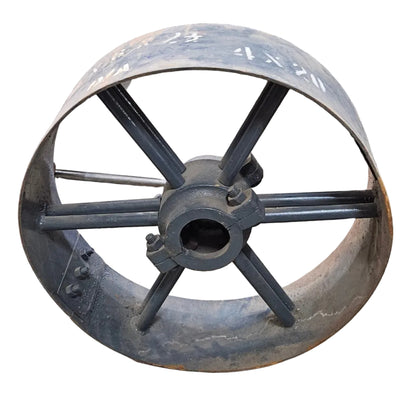 18" x 6" Sheet Iron Pulley | Double Rod Split Design | Flat Belt Pulley