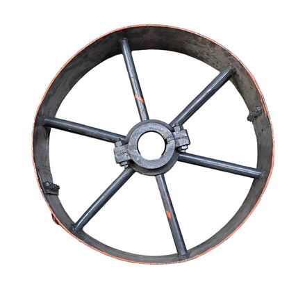 20" x 6" Sheet Iron Pulley | Double Rod Split Design | Flat Belt Pulley