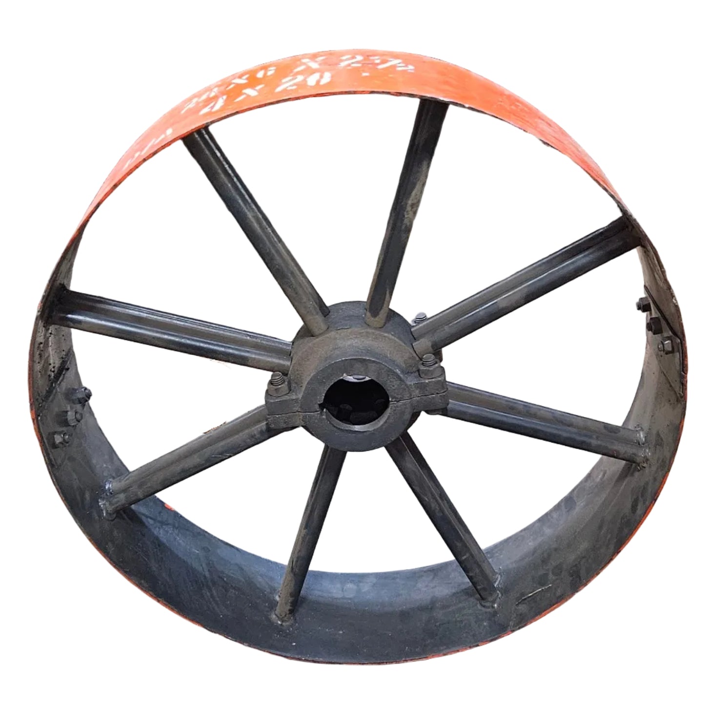 24" x 6" Sheet Iron Pulley | Double Rod Split Design | Flat Belt Pulley