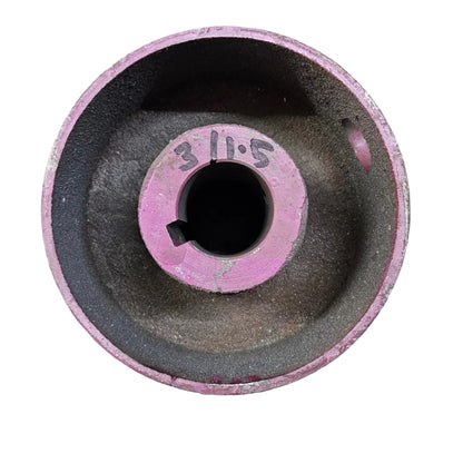 6" x 6" Crown Face Motor Pulley | Cast Iron Pulley |  Flat Belt Pulley with Keyed Bore