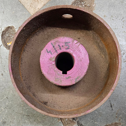 9" x 6" Crown Face Motor Pulley | Cast Iron Pulley |  Flat Belt Pulley with Keyed Bore