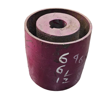 6" x 6" Crown Face Motor Pulley | Cast Iron Pulley |  Flat Belt Pulley with Keyed Bore