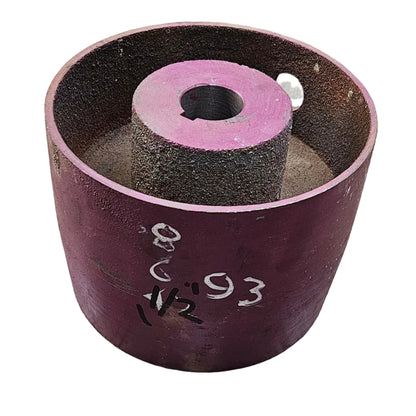 8" x 6" Crown Face Motor Pulley | Cast Iron Pulley |  Flat Belt Pulley with Keyed Bore