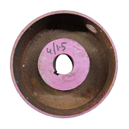 8" x 6" Crown Face Motor Pulley | Cast Iron Pulley |  Flat Belt Pulley with Keyed Bore