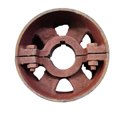 8" x 6" Cast Iron Split Pulley | Flat Belt Pulley | Heavy Duty Industrial Pulley