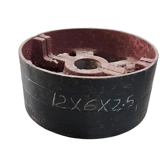 12" x 6" Cast Iron Split Pulley | Flat Belt Transmission | Heavy Duty Industrial Pulley