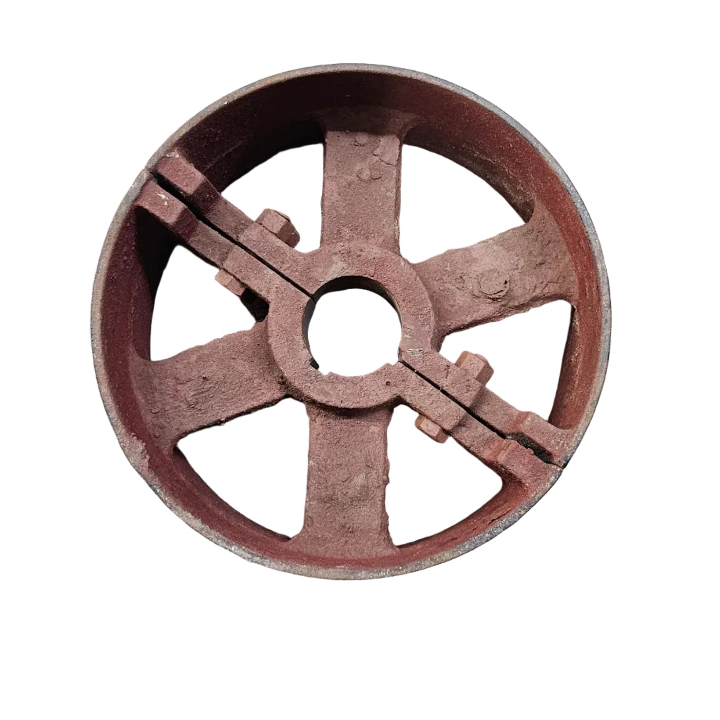 12" x 6" Cast Iron Split Pulley | Flat Belt Pulley | Heavy Duty Industrial Pulley
