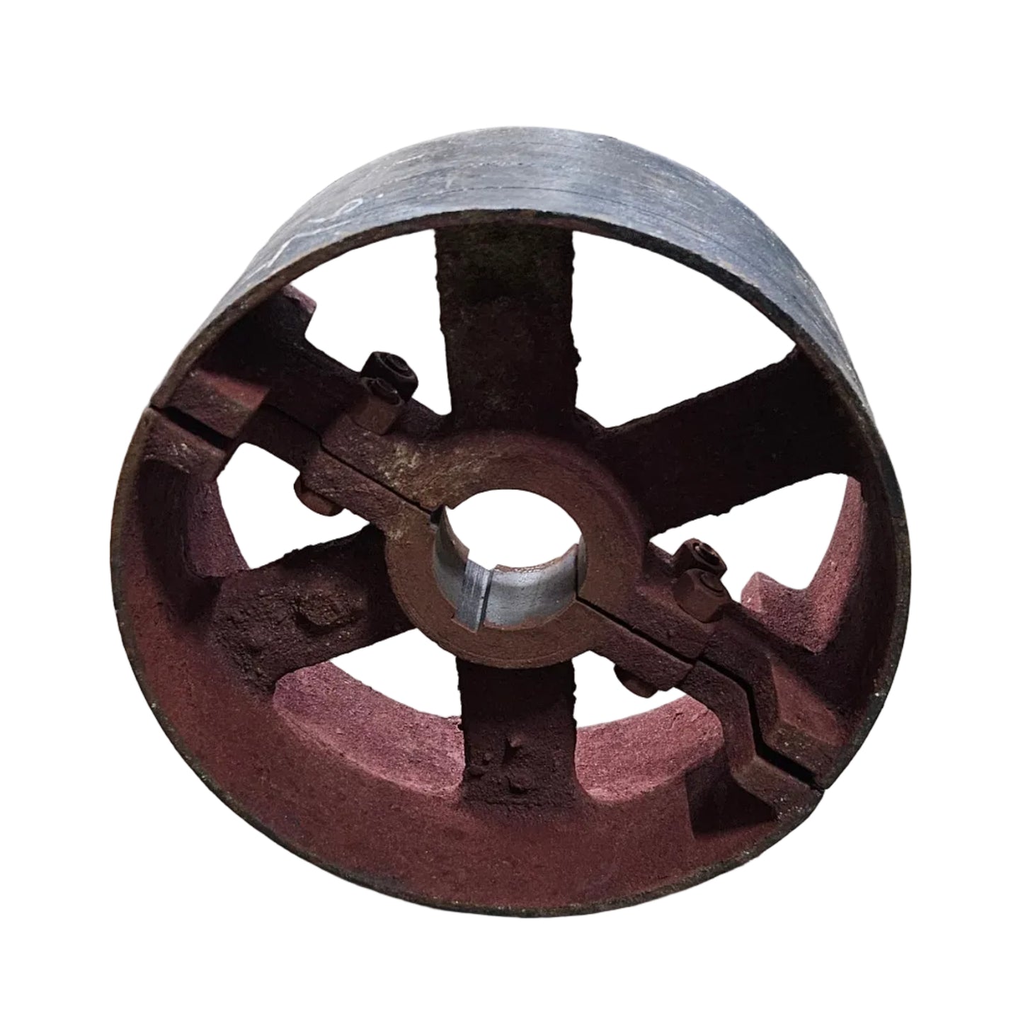 12" x 6" Cast Iron Split Pulley | Flat Belt Pulley | Heavy Duty Industrial Pulley