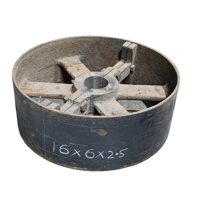 16" x 6" Cast Iron Split Pulley | Flat Belt Transmission | Heavy Duty Industrial Pulley