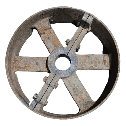 16" x 6" Cast Iron Split Pulley | Flat Belt Transmission | Heavy Duty Industrial Pulley