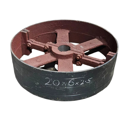 20" x 6" Cast Iron Split Pulley | Flat Belt Transmission | Heavy Duty Industrial Pulley