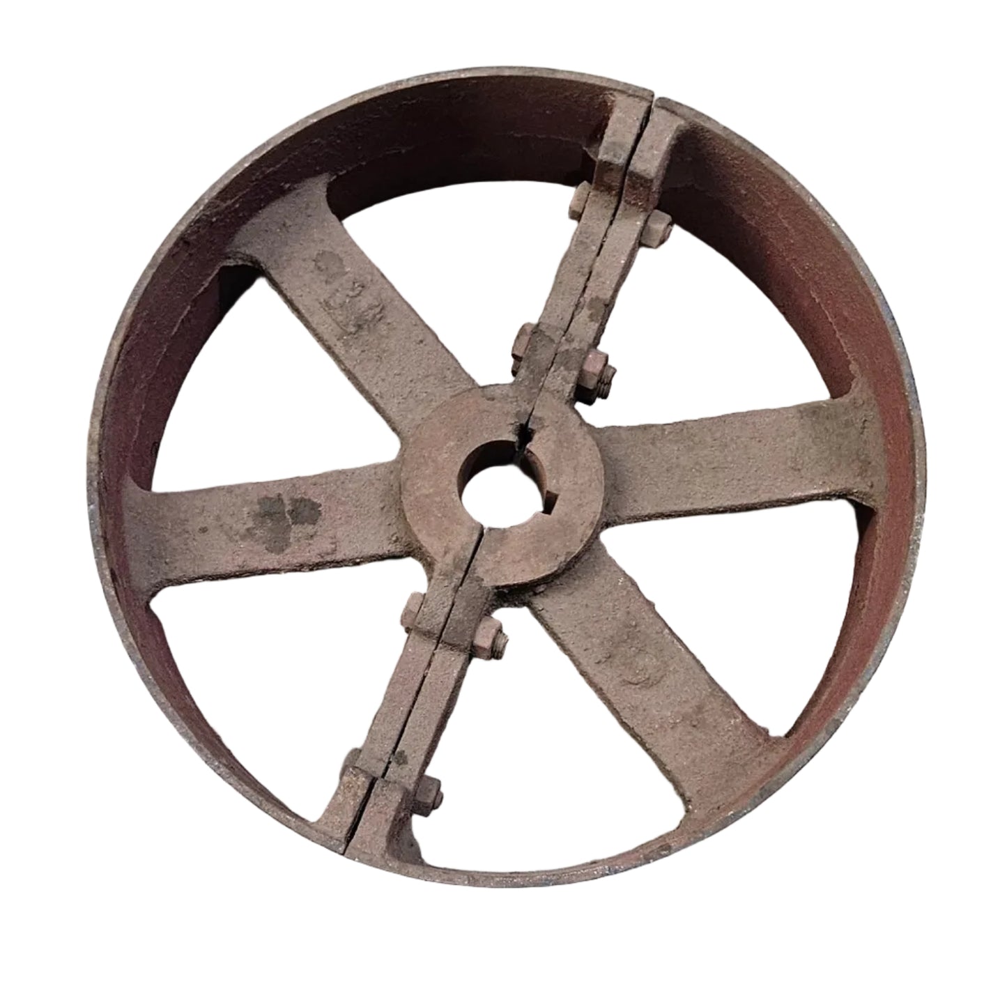 18" x 6" Cast Iron Split Pulley | Flat Belt Transmission | Heavy Duty Industrial Pulley