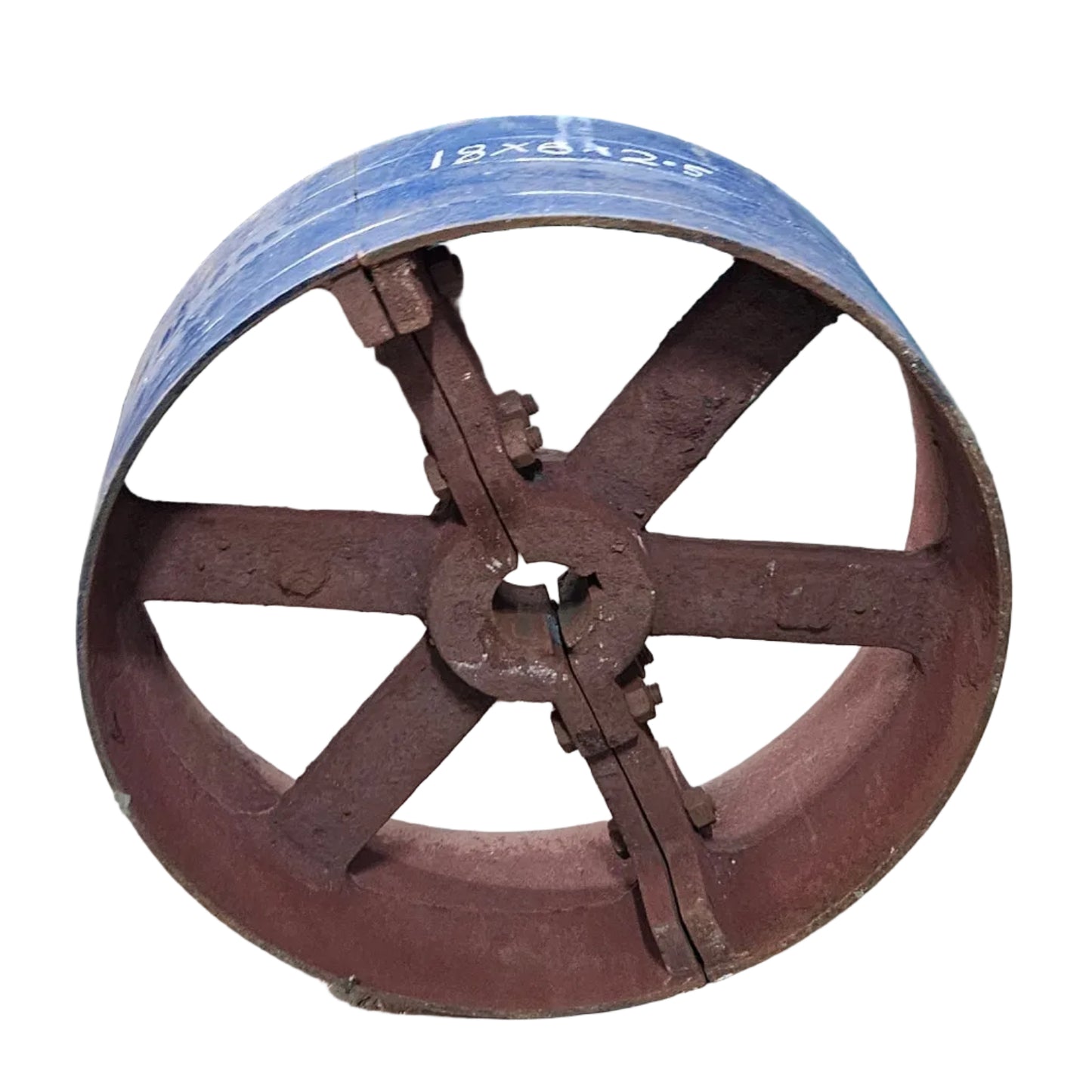 18" x 6" Cast Iron Split Pulley | Flat Belt Transmission | Heavy Duty Industrial Pulley