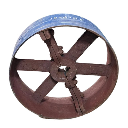 18" x 6" Cast Iron Split Pulley | Flat Belt Transmission | Heavy Duty Industrial Pulley