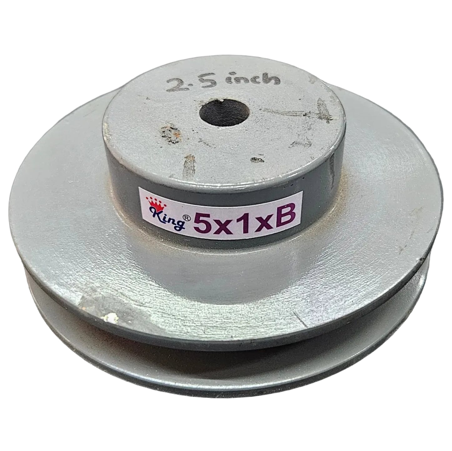 King V-Belt Pulley 5 Inch 1 Groove B Section | Half Solid Cast Iron CI Pulley | VBelt Pulley 5X1B (Half Solid)