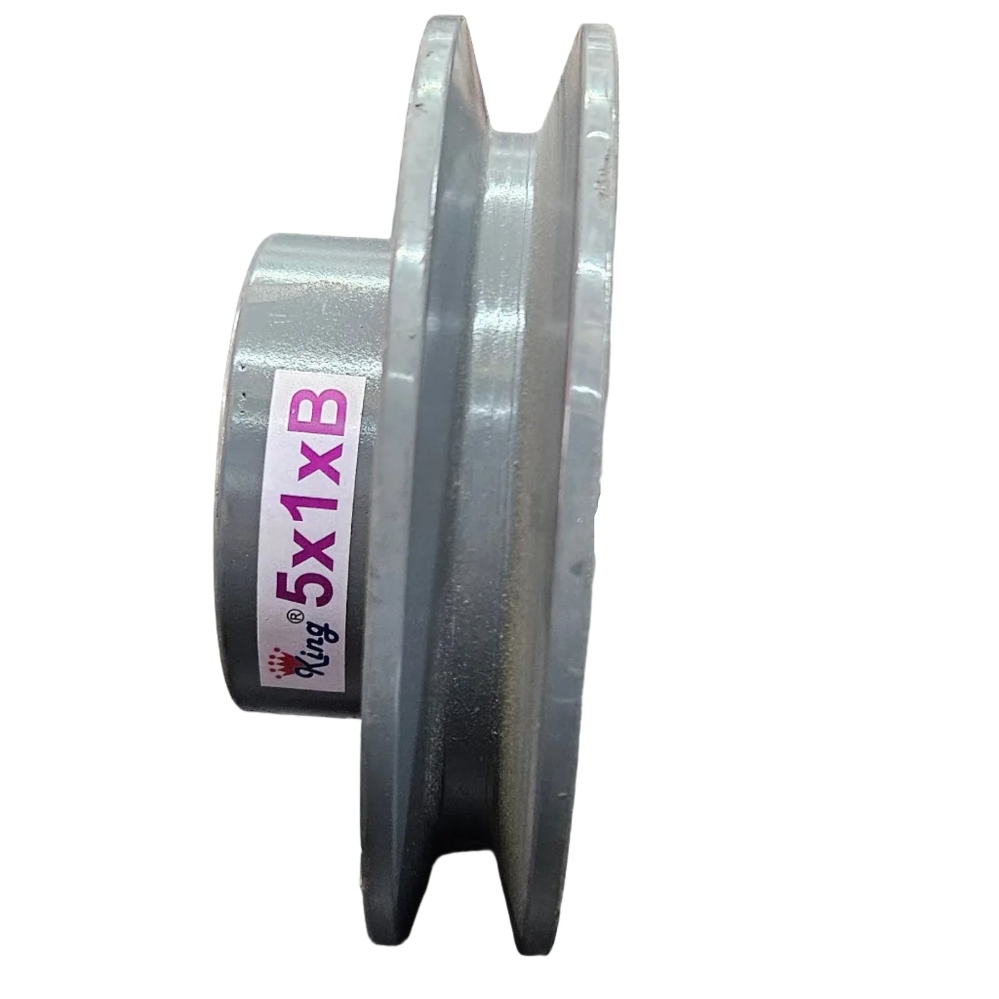 King V-Belt Pulley 5 Inch 1 Groove B Section | Half Solid Cast Iron CI Pulley | VBelt Pulley 5X1B (Half Solid)