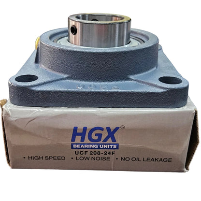 4-Bolt Square Flanged Ball Bearing Unit UCF 208 – 40mm Bore | HGX Heavy Duty