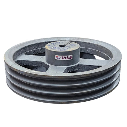 King V-Belt Pulley 12 Inch 3 Groove B Section | Spoke Cast Iron CI Pulley | VBelt Pulley 12X3B (Spoke)